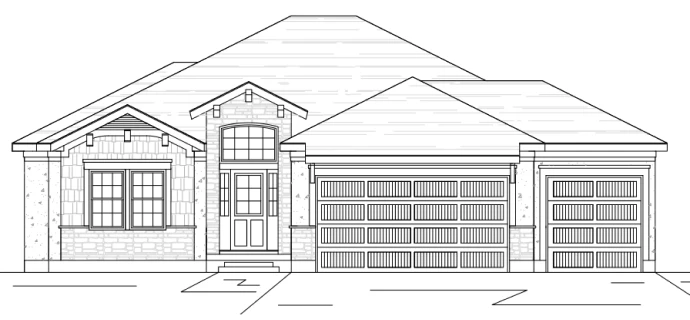 line drawing of a woodland trails home